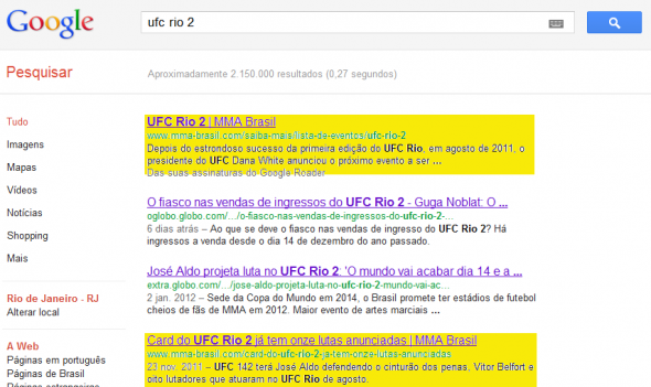 Google ufc rio